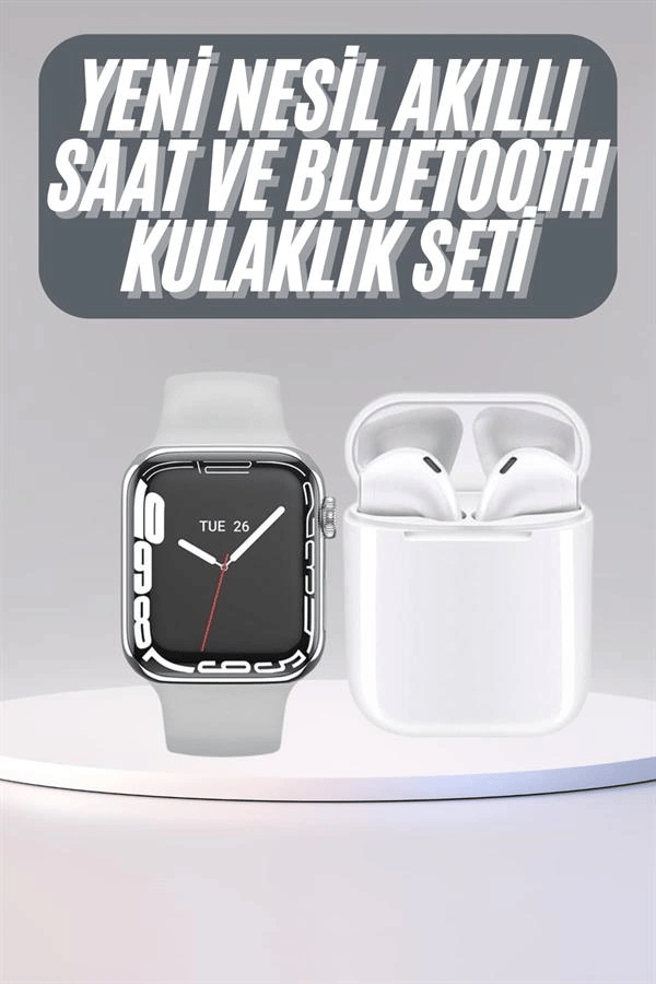 Akıllı Saat Kulaklık Hediyeli Uyku ve Sağlık Takibi Yapabilen Uzun Ömürlü