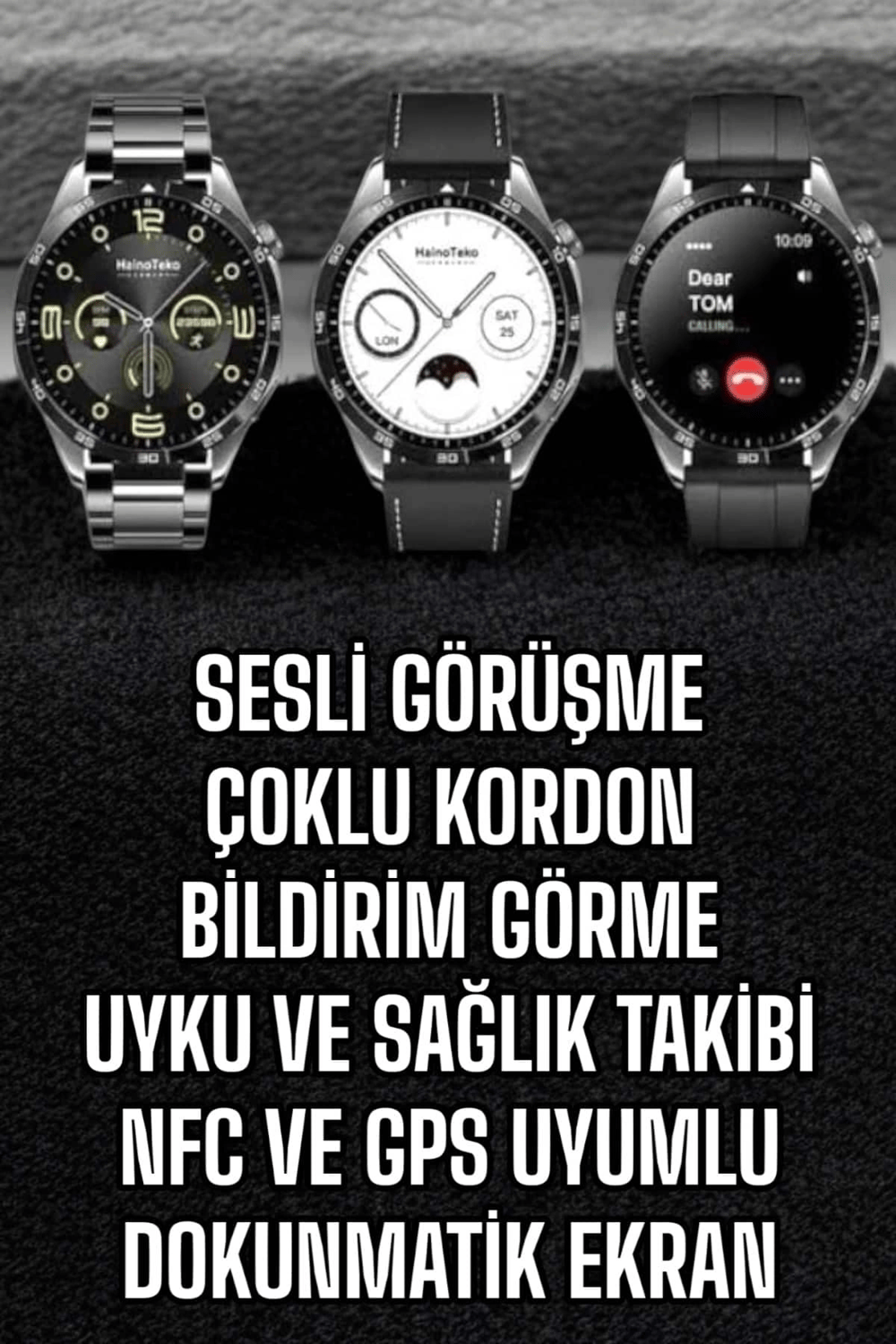 Akıllı Saat Titreşimli Pusula Nabız ve Tansiyon Ölçer NFC Uyumlu