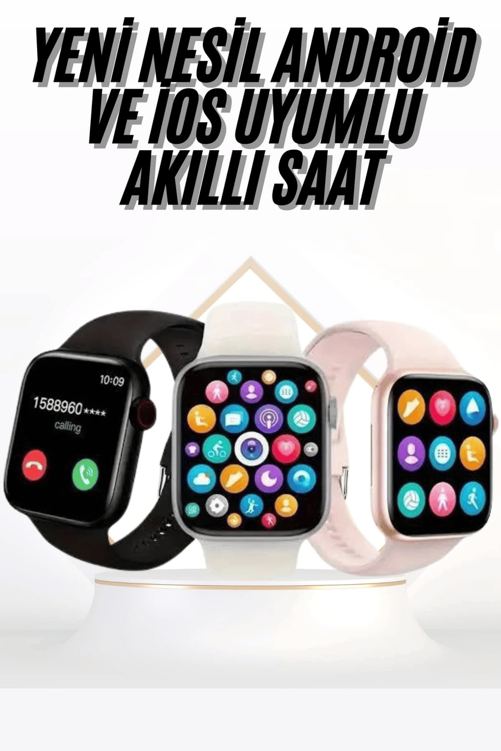 Akıllı Saat Uyku ve Sağlık Takibi Arama Cevaplama 44 MM Amoled Ekran