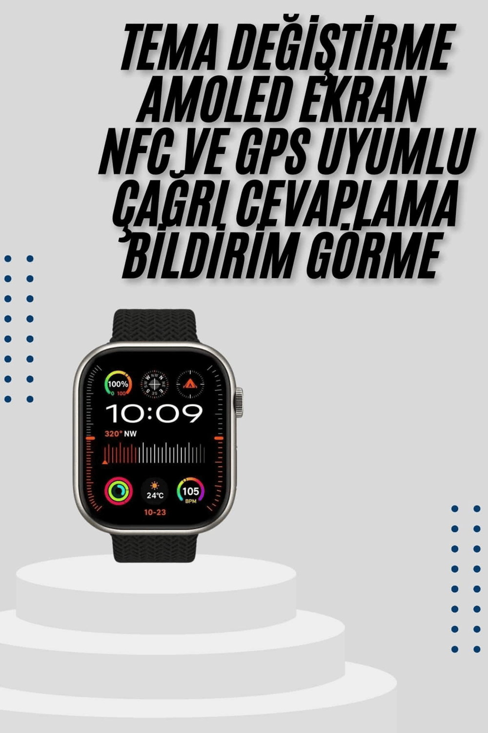 Akıllı Saat Uyku ve Sağlık Takibi GPS Uyumlu Tema Değiştirme