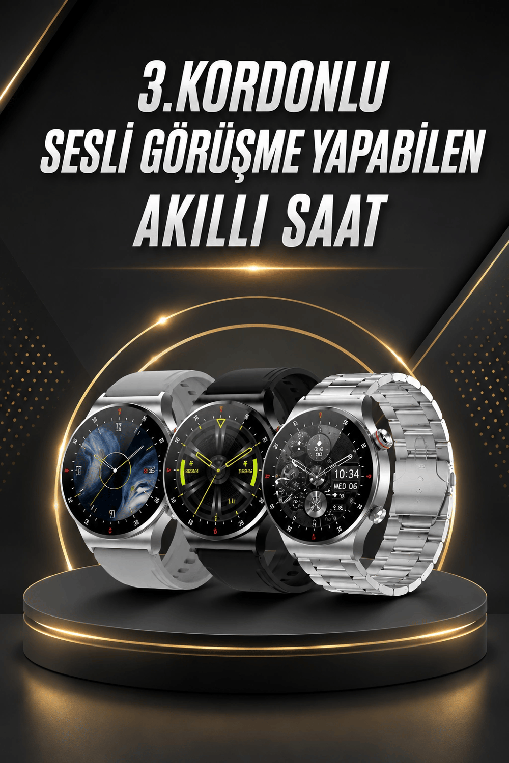 Akıllı Saat Uyku ve Sağlık Takibi NFC Uyumlu Bluetoooth Bağlantılı Android İOS Uyumlu