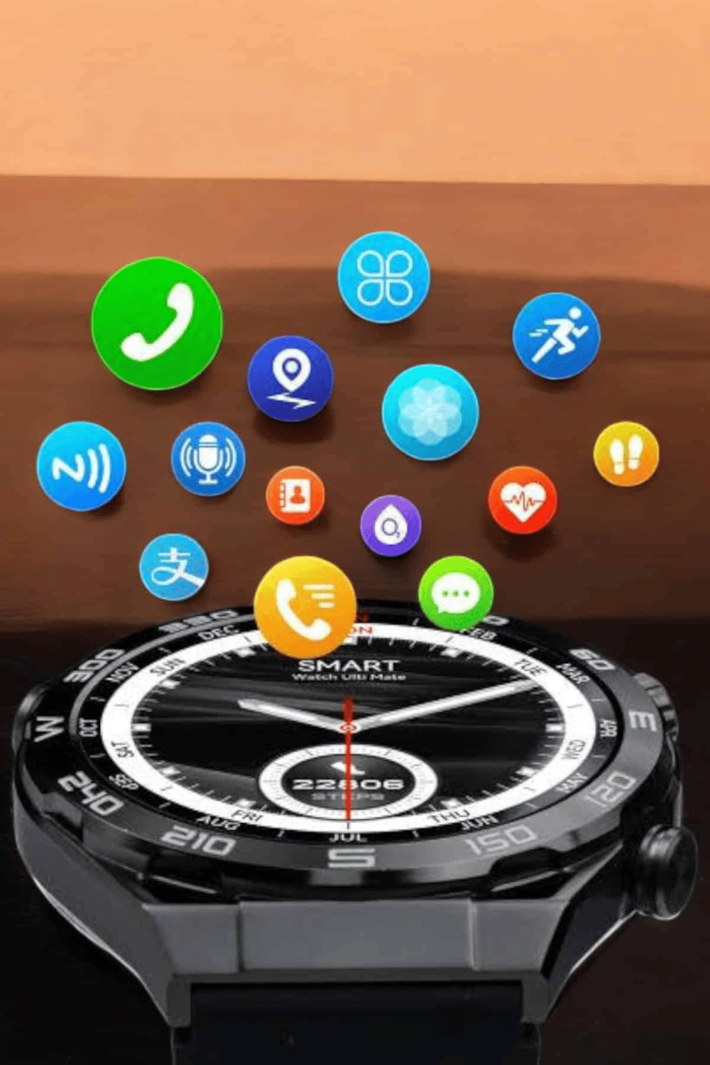 Akıllı Saat Yeni Nesil Bluetooth Bağlantılı Uyku ve Sağlık Takibi NFC ve GPS