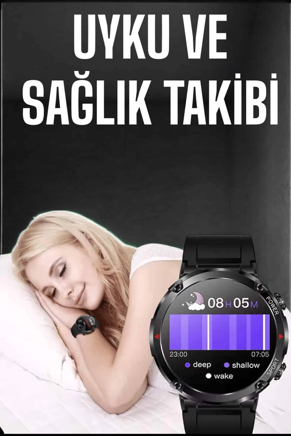 Akıllı Saat Yeni Nesil Bluetooth Bağlantılı Uyku ve Sağlık Takibi NFC ve GPS