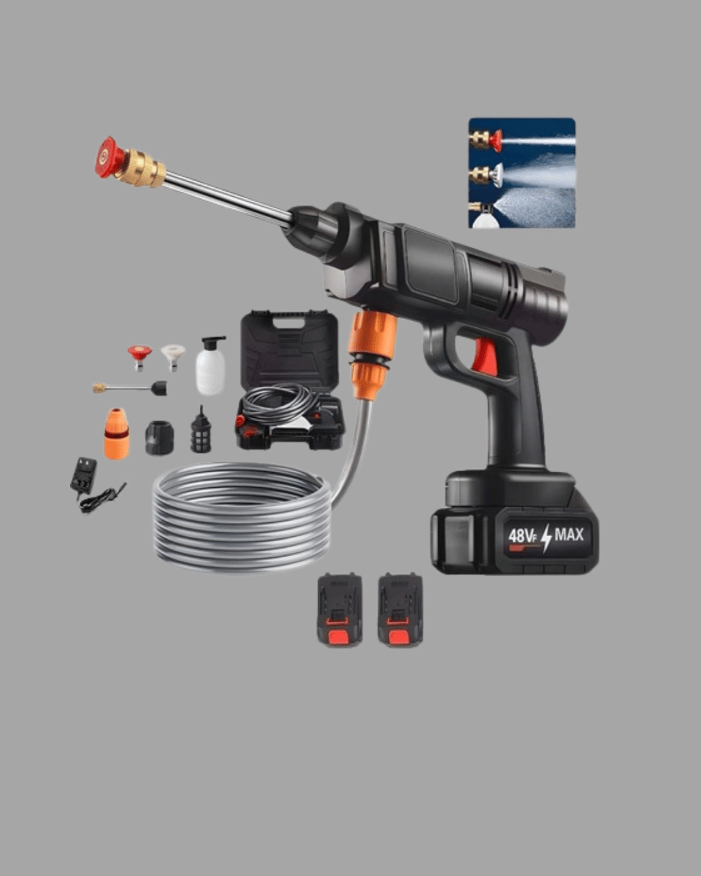 Akülü Basınçlı Yıkama Tabancası 450PSI Su Püskürtme Makinesi