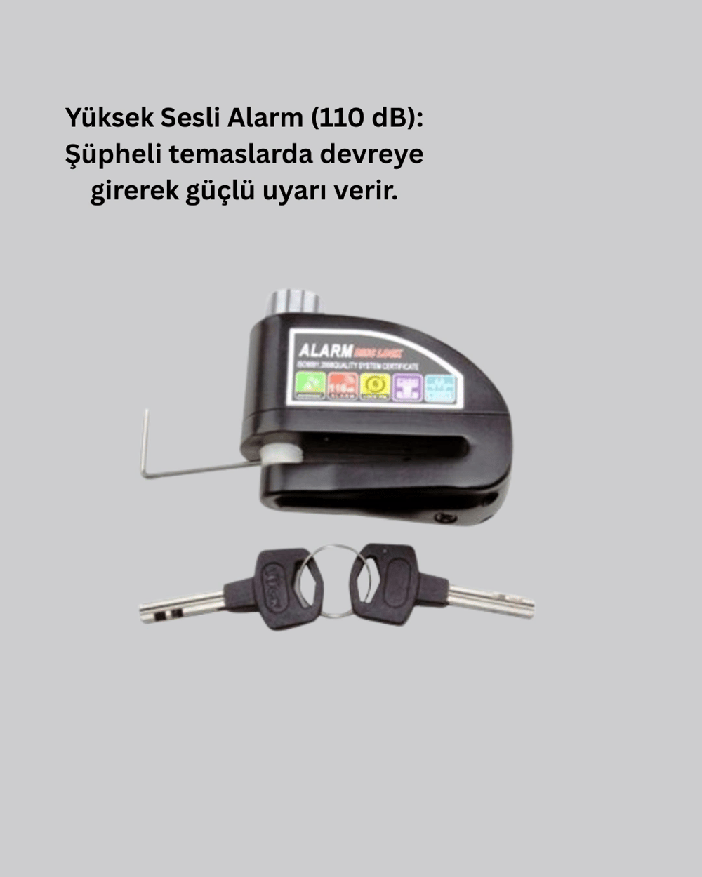 Alarm Disk Fren Kilidi Paslanmaz Çelik Motosiklet Scooter Bisiklet