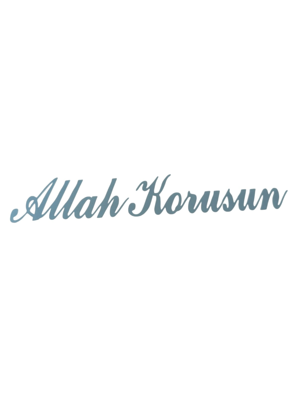 Allah Korusun Yazılı Oto Sticker Gri 14x3cm