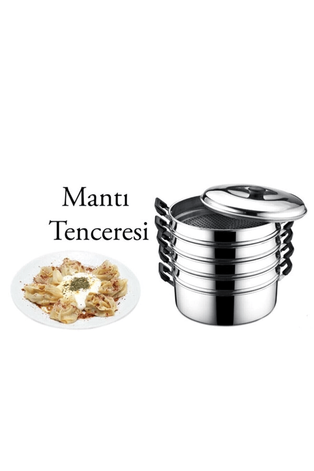 Alüminyum mantı tenceresi 28 cm 4 litre 6 parça gümüş renk gıda temasına uygun - 28 cm Boyut/Ebat