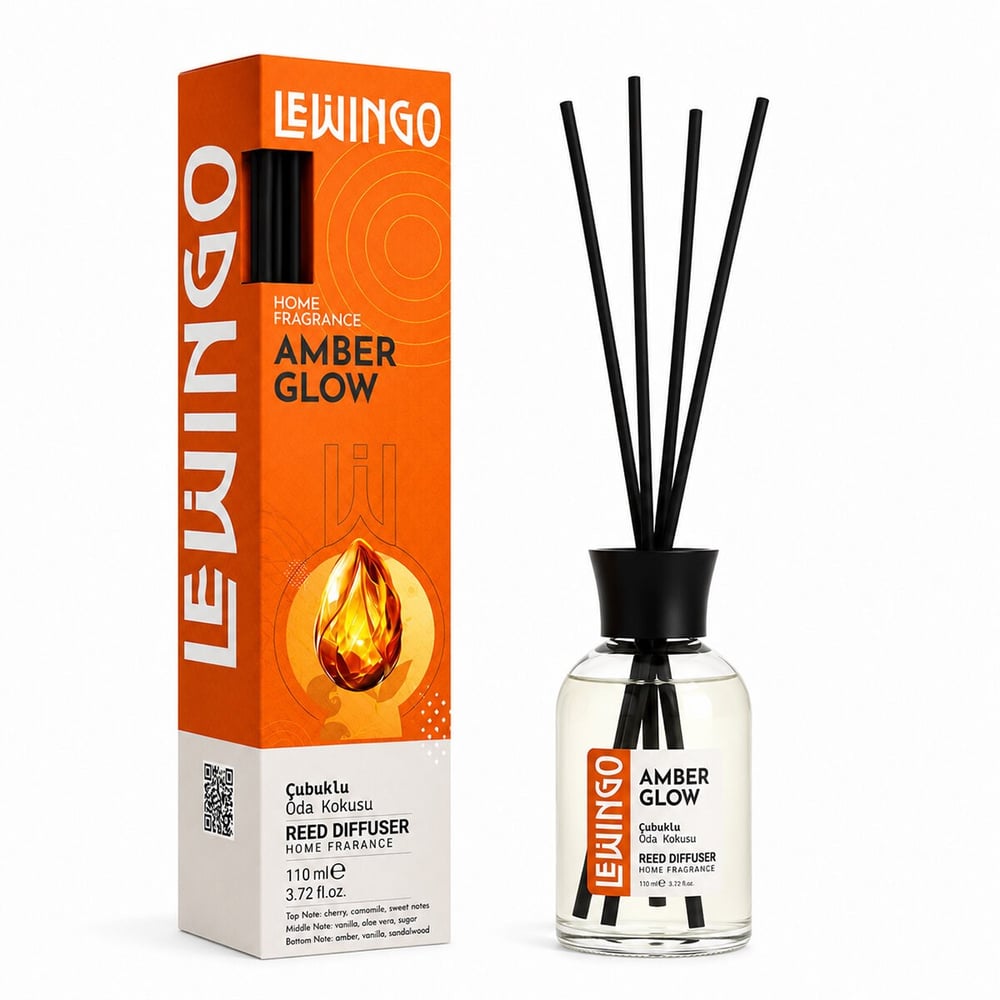 Amber Glow Bambu Çubuklu Oda Kokusu - 110 ml - Cam Şişe