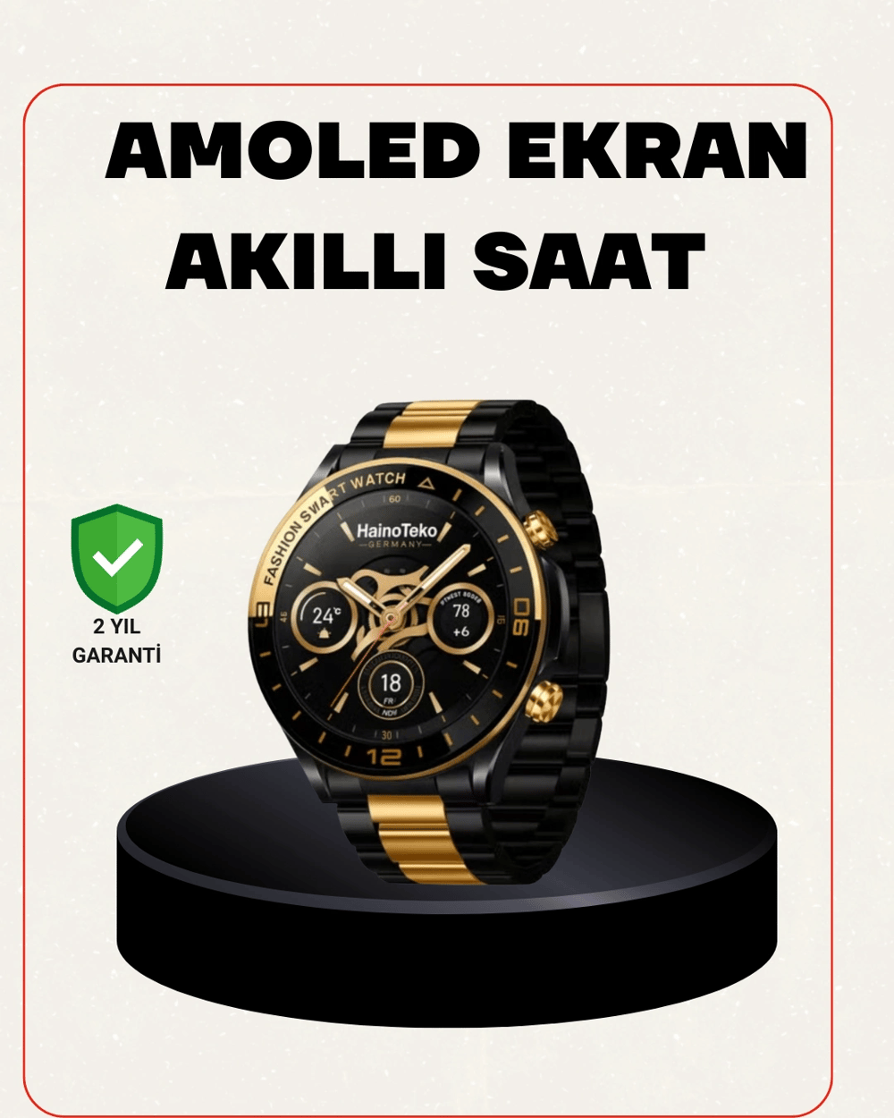 Amoled Akıllı Saat Manyetik Şarj GPS Destekli Spor ve Günlük Kullanım