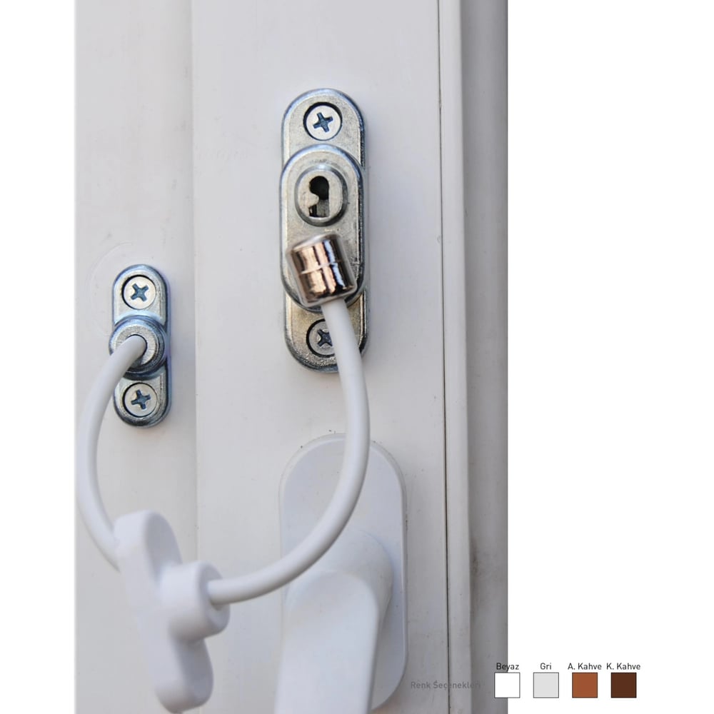 Anahtarlı Halatlı Pvc Kapı Pencere Emniyet Kilidi Bx40