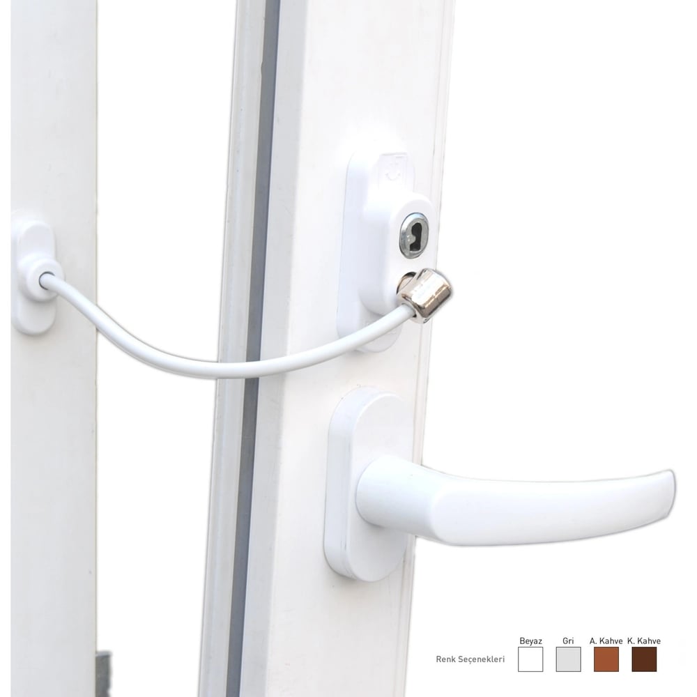 Anahtarlı Halatlı Pvc Kapı Pencere Emniyet Kilidi Bx40