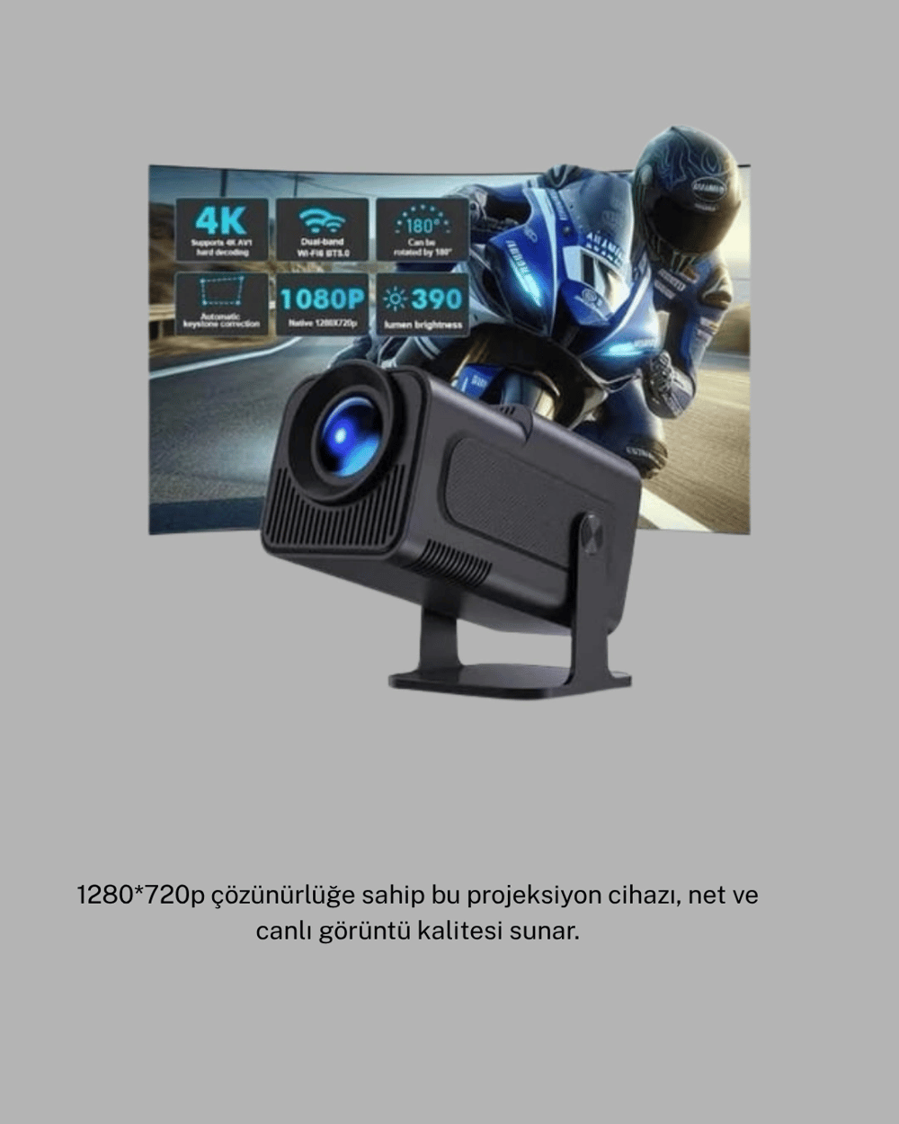Android Projeksiyon Game Box – 1280x720p HD Çözünürlük, Bluetooth,HDMI ve USB Girişli