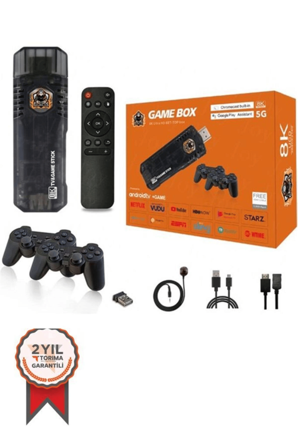 Android oyun konsolu ve TV box, 64 GB hafıza, Bluetooth özellikli, siyah renk - Elektronik
