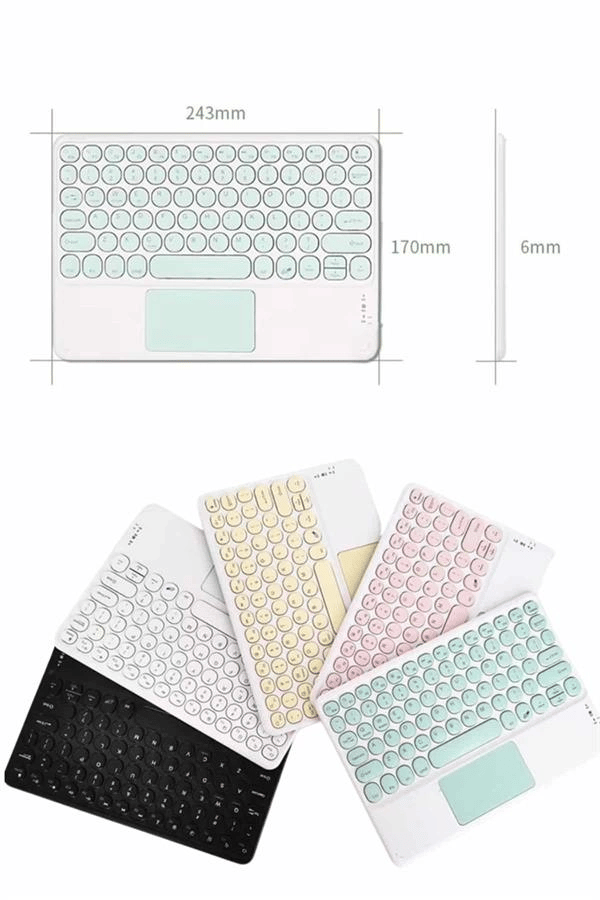 Android ve İOS Uyumlu Bluetooth Klavye Touchpad Slim Kablosuz Wifi Q Klavye