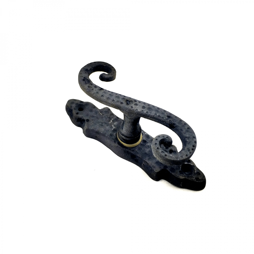 Antika Tarz Dekoratif Pirinç Kıvrık Pencere Kolu - 130x33 Mm, Oksit