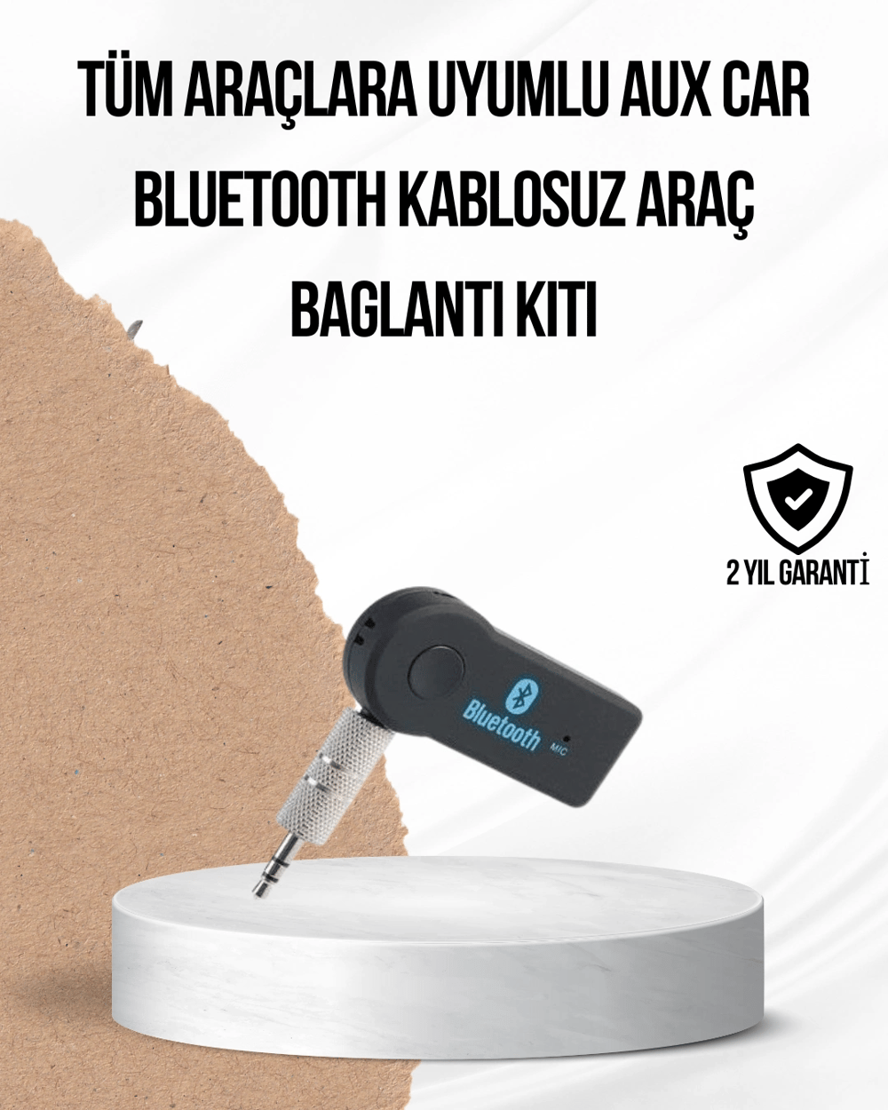 Araç İçi Bluetooth AUX Adaptörü ve Telefon Görüşme Cihazı