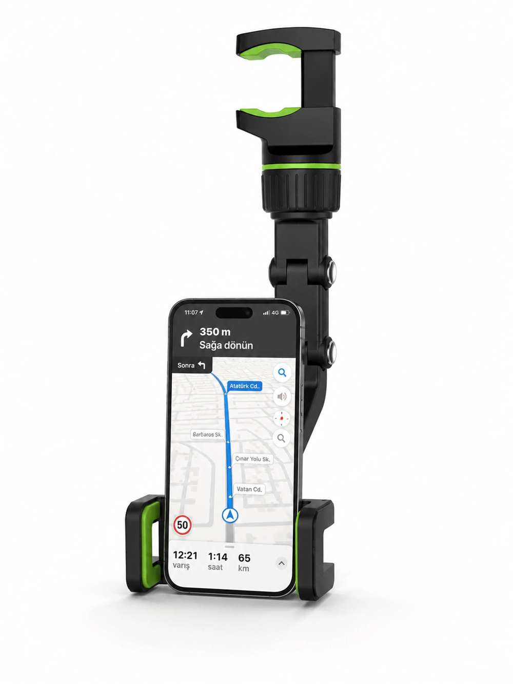 Araç İçi Dikiz Aynası Telefon Tutucu 360° Dönebilen Katlanabilir