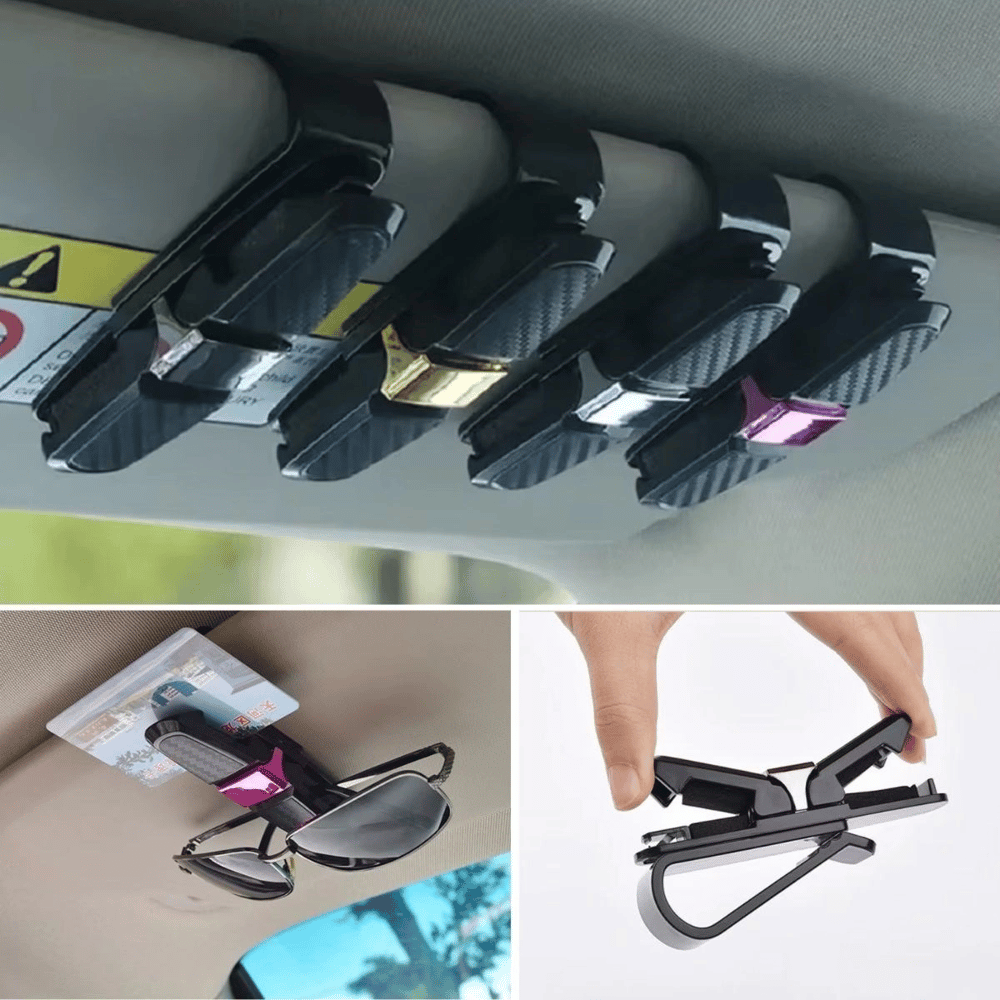 Araç İçi Güneşliğe Takılan 2'li Gözlük,kart,para Takmalık Aparat Bx40