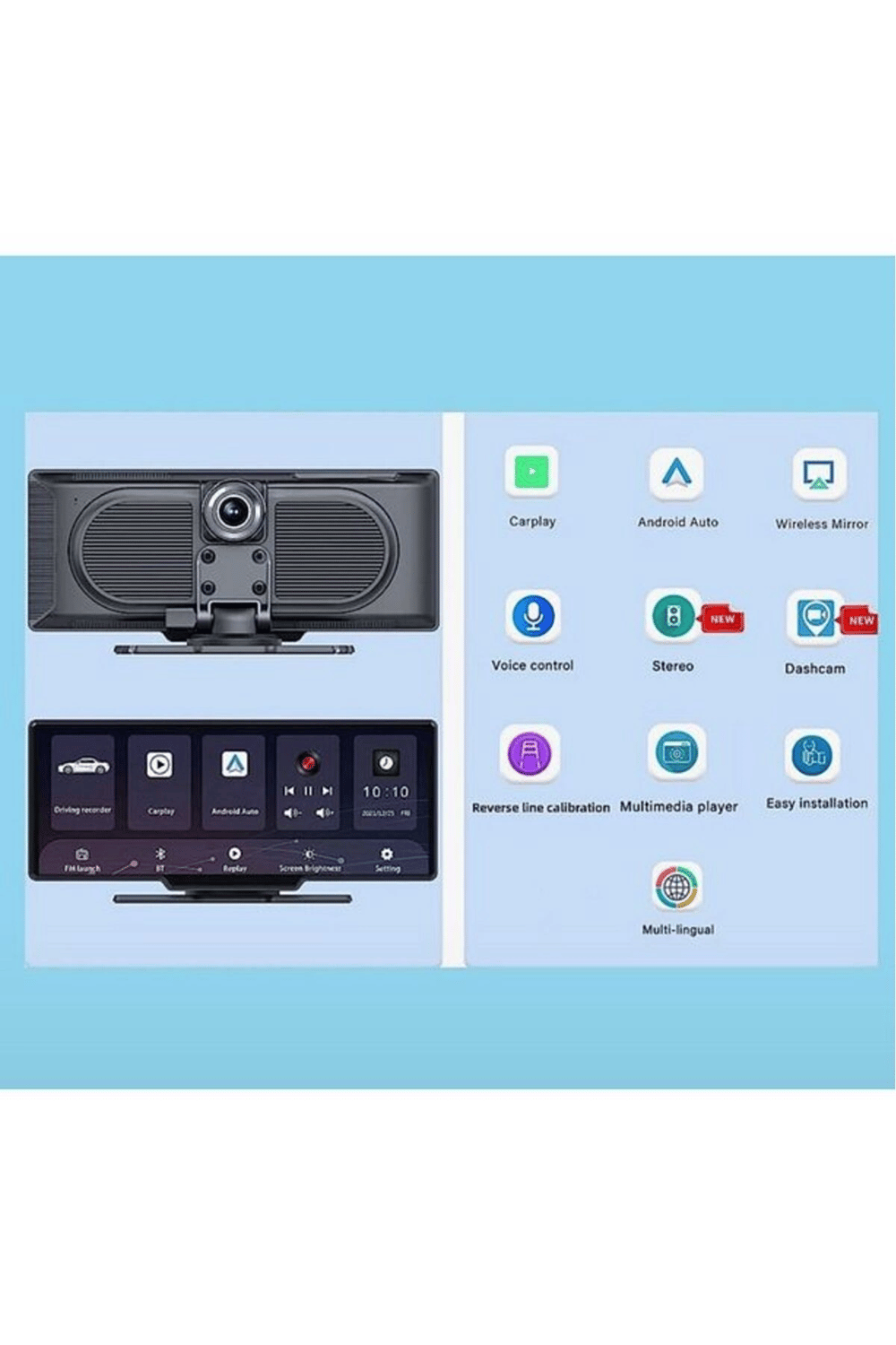Araç İçi Kamera - Ekran Boyut (inç): 9.0 inç, Kamera Hafıza: 64 GB, Kamera Özellikleri: Çift Kamera
