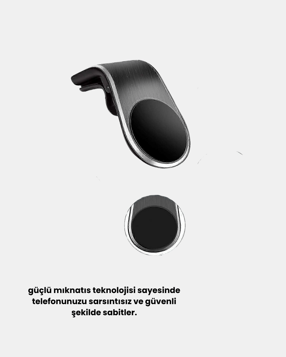 Araç İçi Manyetik Telefon Tutucu Güçlü Klipsli ve 360 Derece Ayarlanabilir