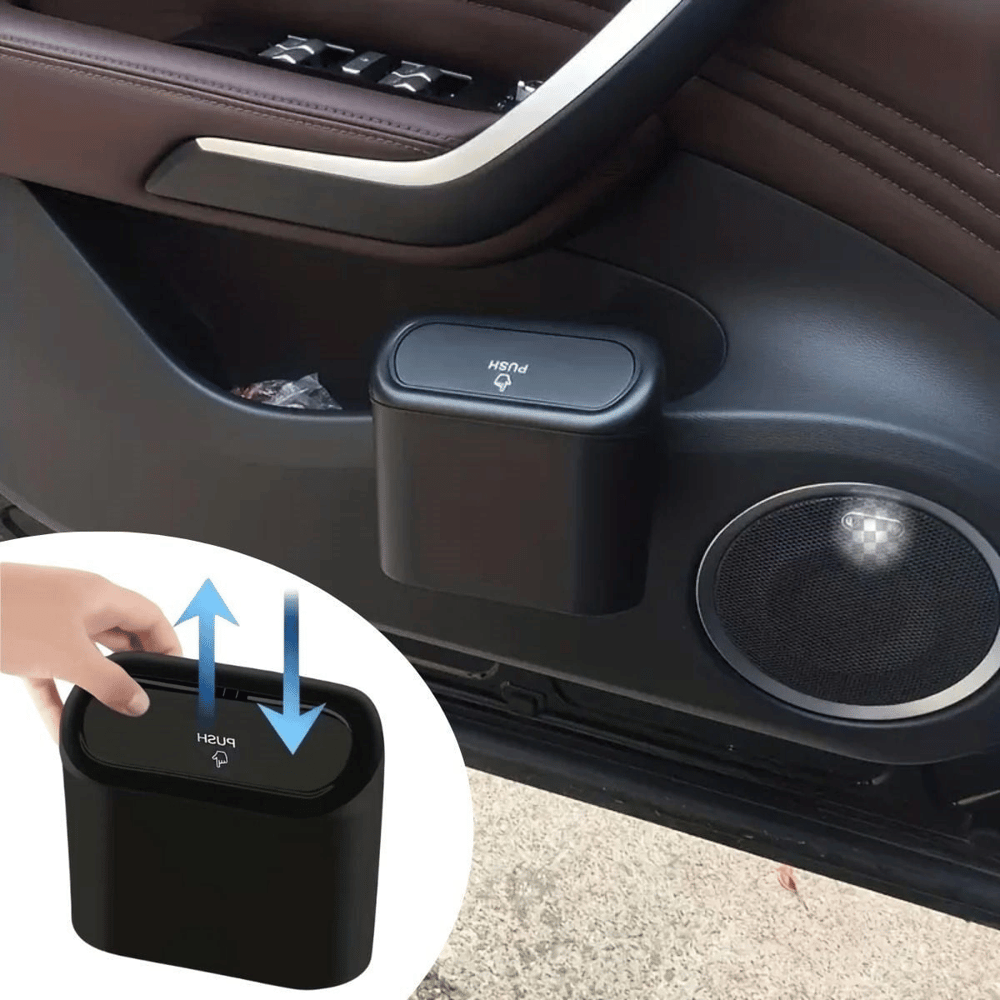 Araç İçi Takılarak Sabitlenebilen Mini Kapaklı Çöp Kovası