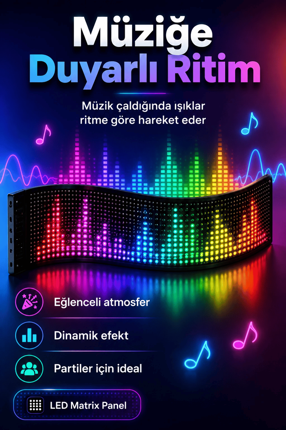 Araç Mağaza Ve Vitrin İçin Renkli LED Kayan Yazı Paneli Kumandalı Ekran