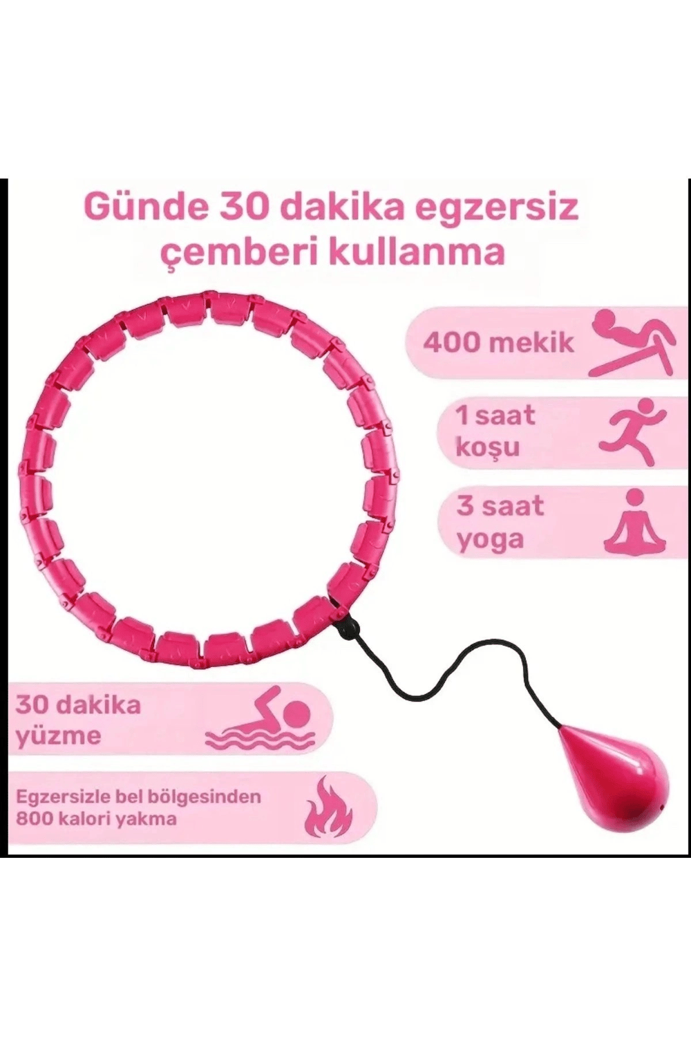 Ayarlanabilir Akıllı Hula Hoop Bel İnceletme Egzersiz Çemberi Kırmızı 24 Parça Fitness