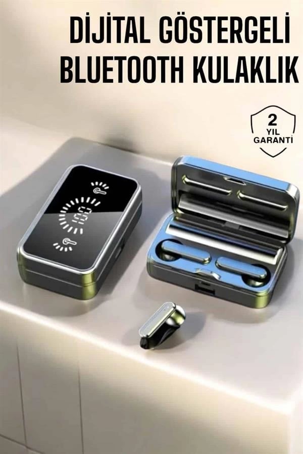 Aynalı Bluetooth Kulaklık Telefon Standlı Dijital Göstergeli