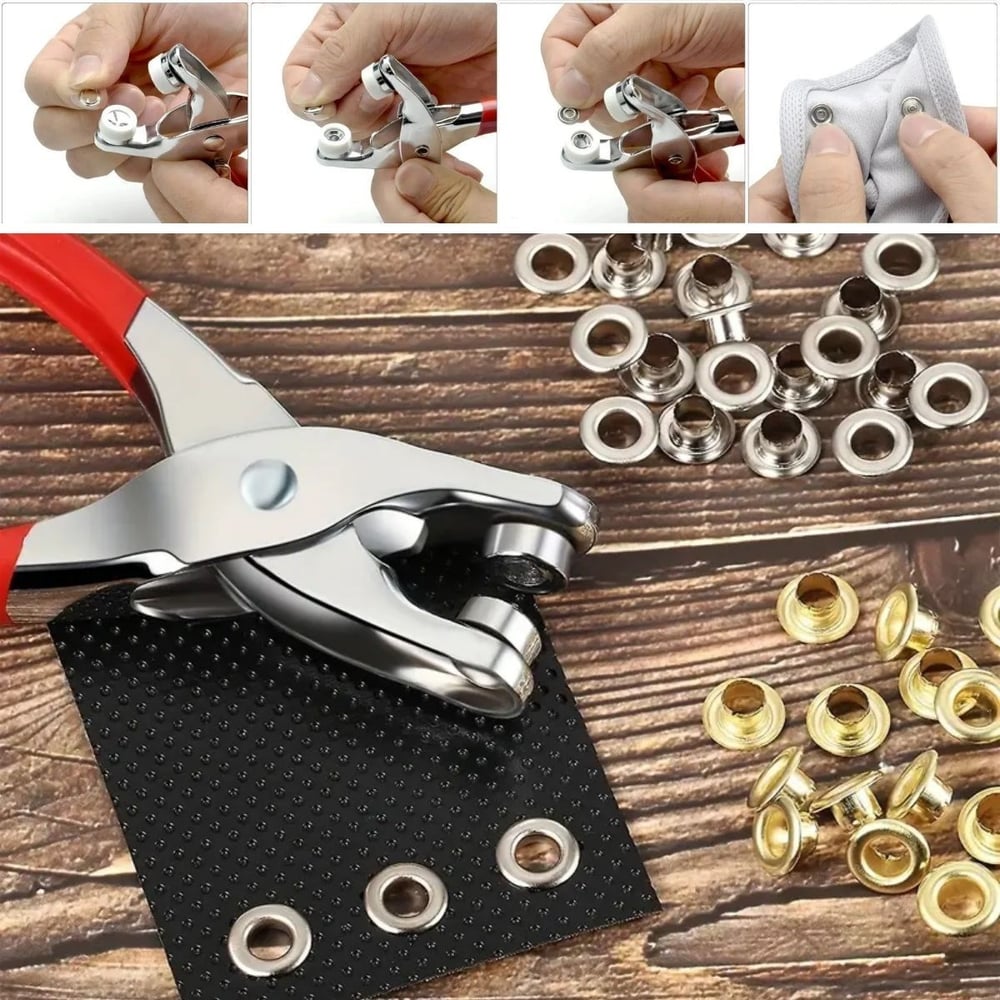 BUFFER® 100 adet Paslanmaz Çelik Çıtçıt ve Pense Seti Metal Çıt Çıt Makinesi