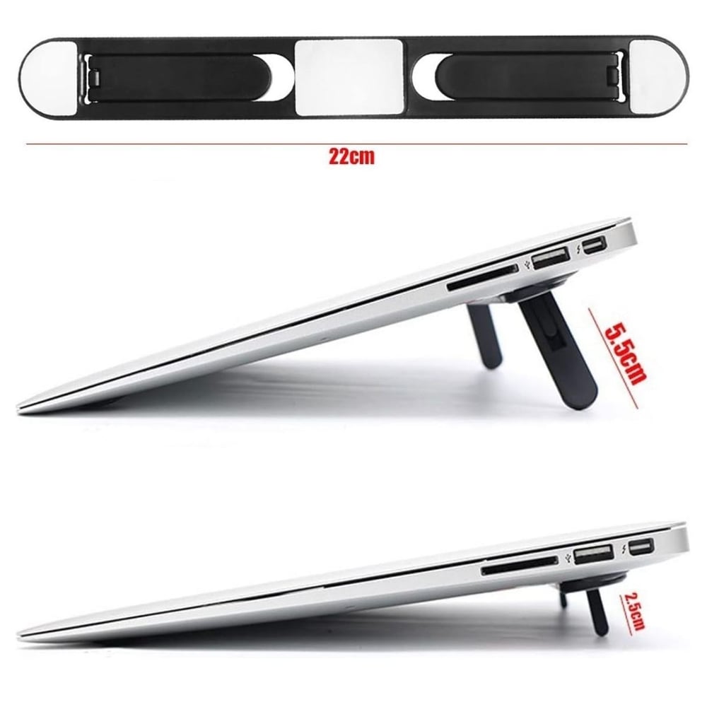 BUFFER® 2 Kademeli Katlanabilir Laptop Standı – Kendiliğinden Güçlü Yapışkanlı, Ergonomik Tablet Yükseltici