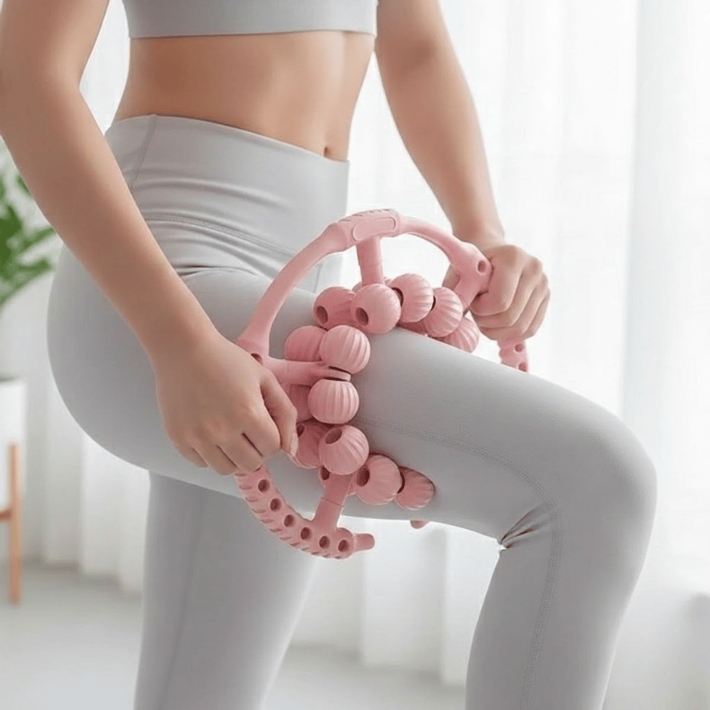 BUFFER® 20 Tekerlekli Ayarlanabilir Bacak ve Kol Masaj Aleti – 360° Tam Daire Derin Doku Kas ve Lenfatik Masaj Silindiri