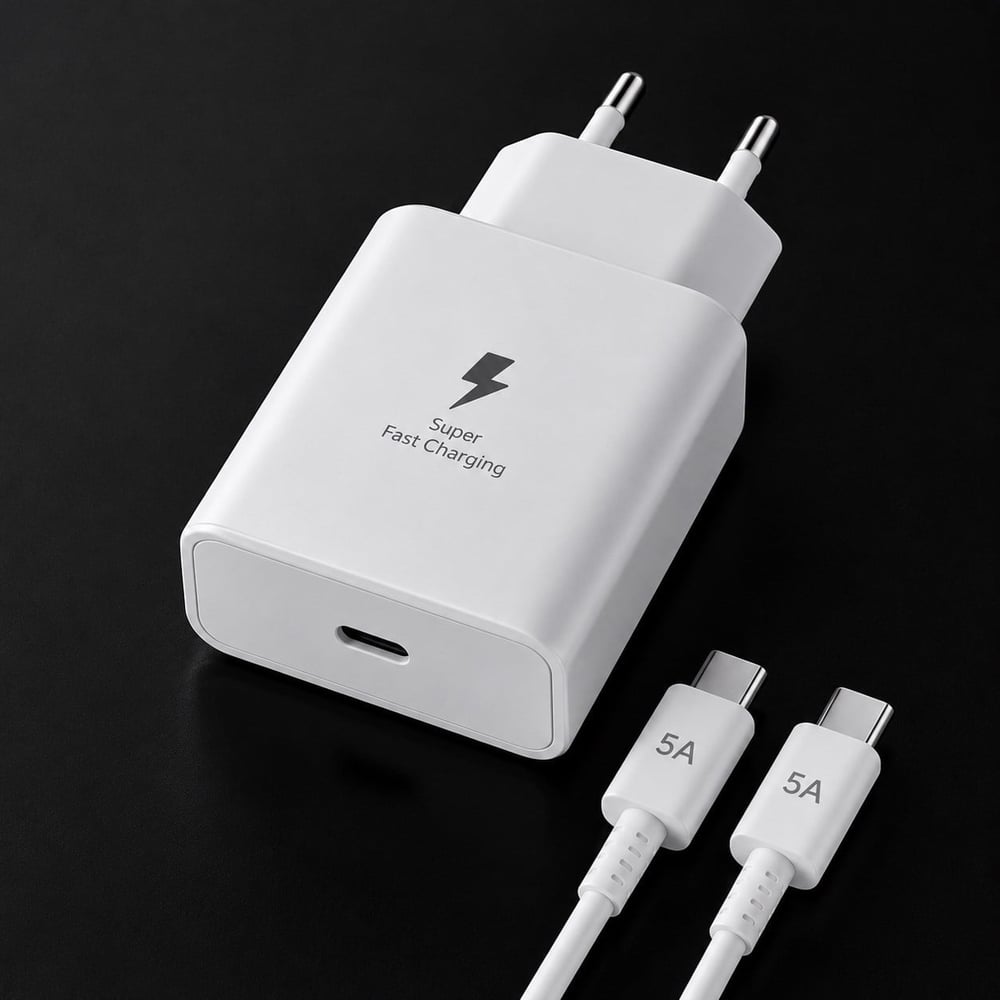 BUFFER® 45W Süper Hızlı Şarj Adaptörü USB-C PD 3.0 PPS Fast Charger + 5A Type-C to Type-C Kablo