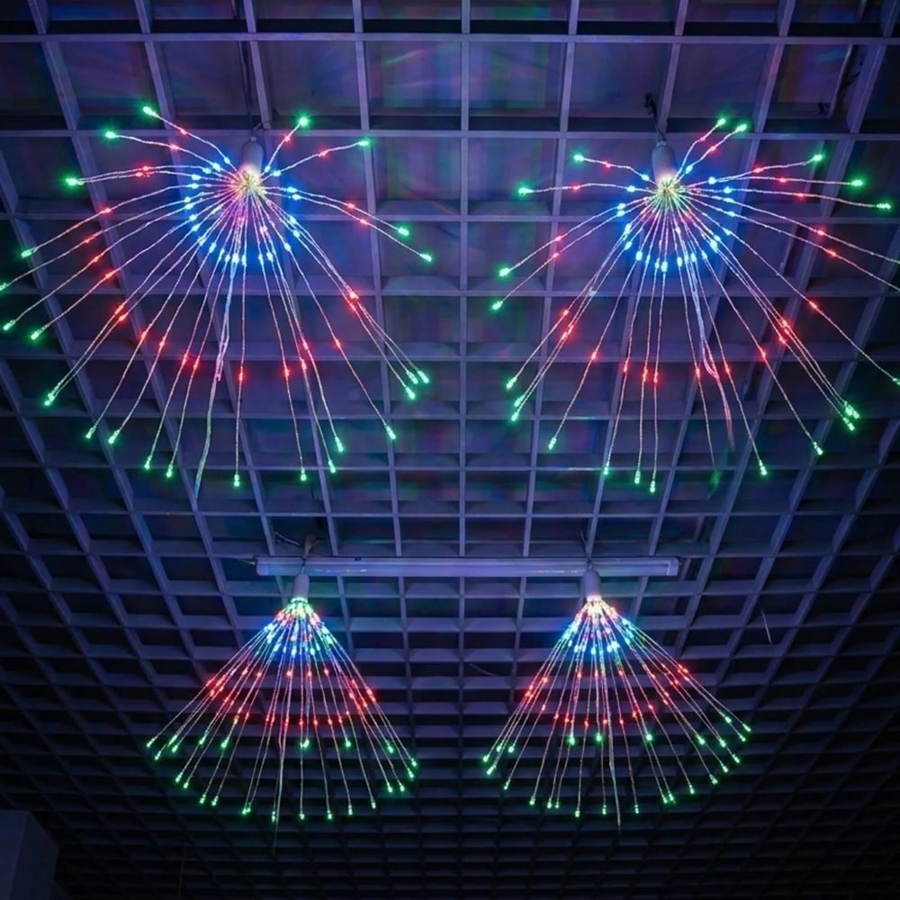 BUFFER® 4’lü Açılır LED Işık Seti – 8 Farklı Işık Modlu, Kumandalı, USB Kablolu Renkli Dekoratif Fiber LED Lamba