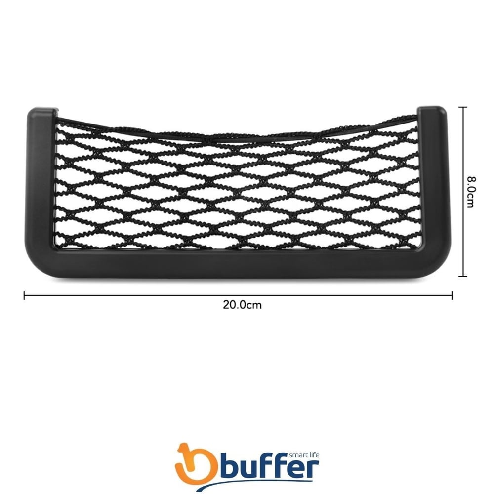 BUFFER® Araç İçi Fileli Pratik Göz Telefon İçin Yapışkanlı Fileli Ceplik