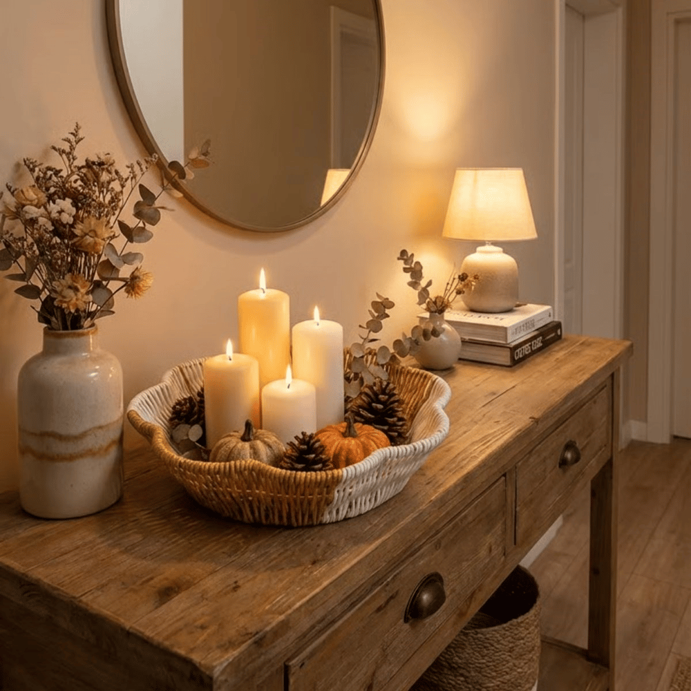 BUFFER® Çiçek Model Çift Renkli Plastik Rattan Ekmek ve Meyve Sepeti - Çok Amaçlı Banyo ve Mutfak Düzenleyici - Yıkanabilir Organizer