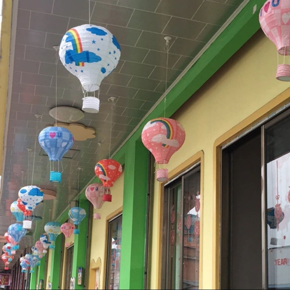 BUFFER® Dekoratif Renkli Kağıt Dilek Feneri Balonu Renkli Uçan Balon