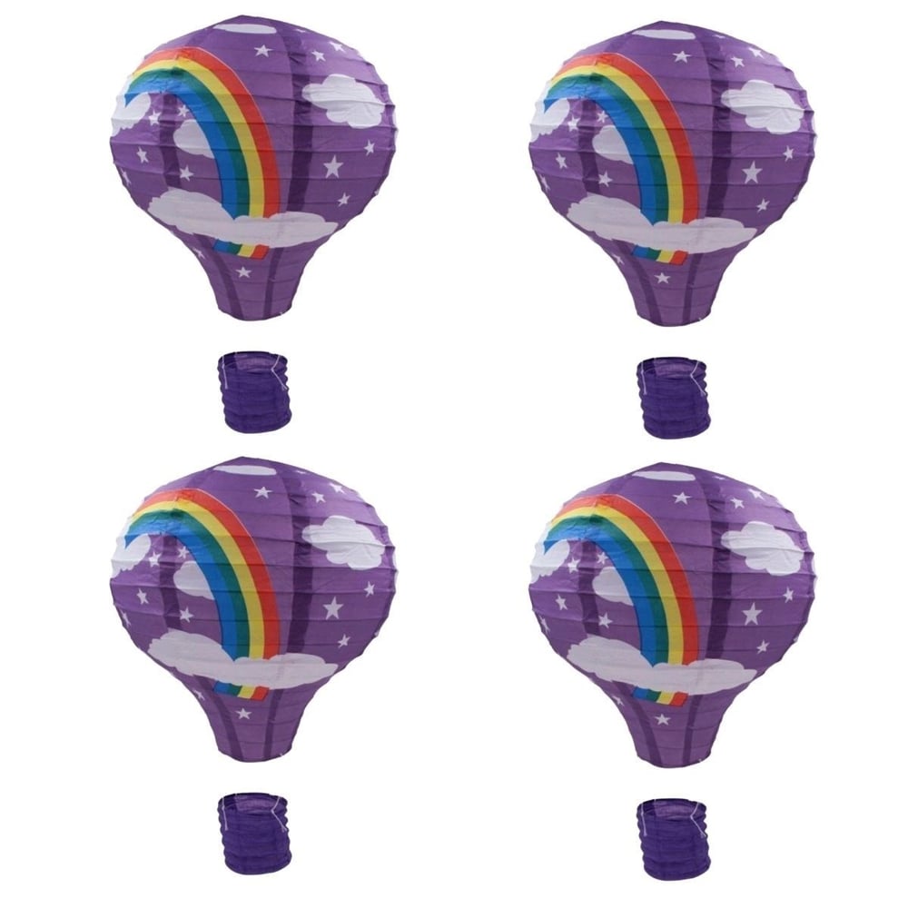BUFFER® Dekoratif Renkli Kağıt Dilek Feneri Balonu Renkli Uçan Balon