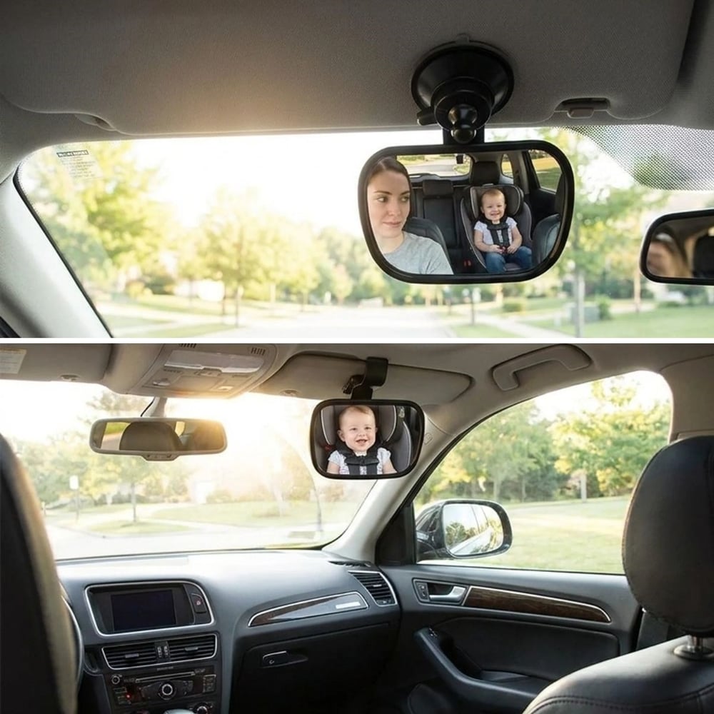 BUFFER® Geniş Açı Panoramik Araç İçi Bebek Gözlem Aynası – Vantuz ve Klips Seçenekli Araç İçi Çocuk Kontrol Aynası