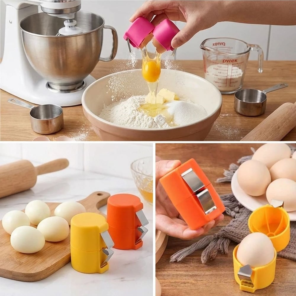 BUFFER® Hijyenik Pratik Yumurta Kırıcı – Tek Hamlede Kolay Yumurta Kırma Aparatı ve Mutfak Yardımcısı