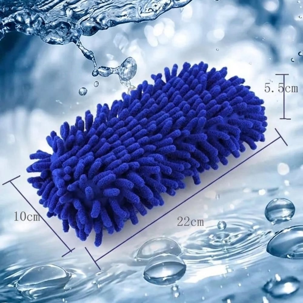 BUFFER® Mikrofiber Oto Yıkama Eldiveni – Kalın Süngerli Araç Temizleme Bezi, Araba Yıkama Eldiveni