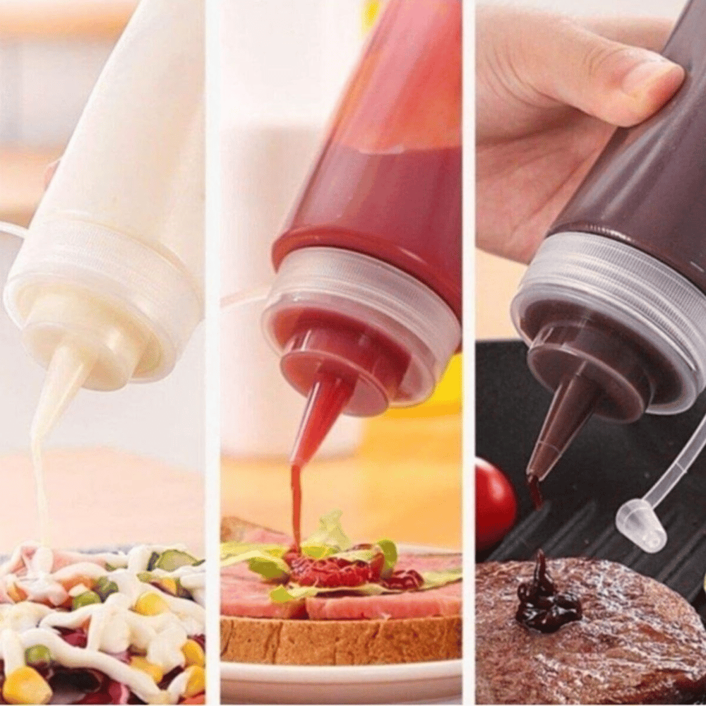 BUFFER® Şeffaf Kapaklı Sızdırmaz Yağlık Sosluk Şişesi Plastik Yağdanlık 400 ml AP-9028