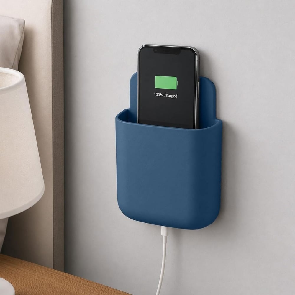 BUFFER® Yapışkanlı Telefon ve Kumanda Tutucu Organizer, Duvara Güçlü Yapışan Çok Amaçlı Eşya Toparlayıcı