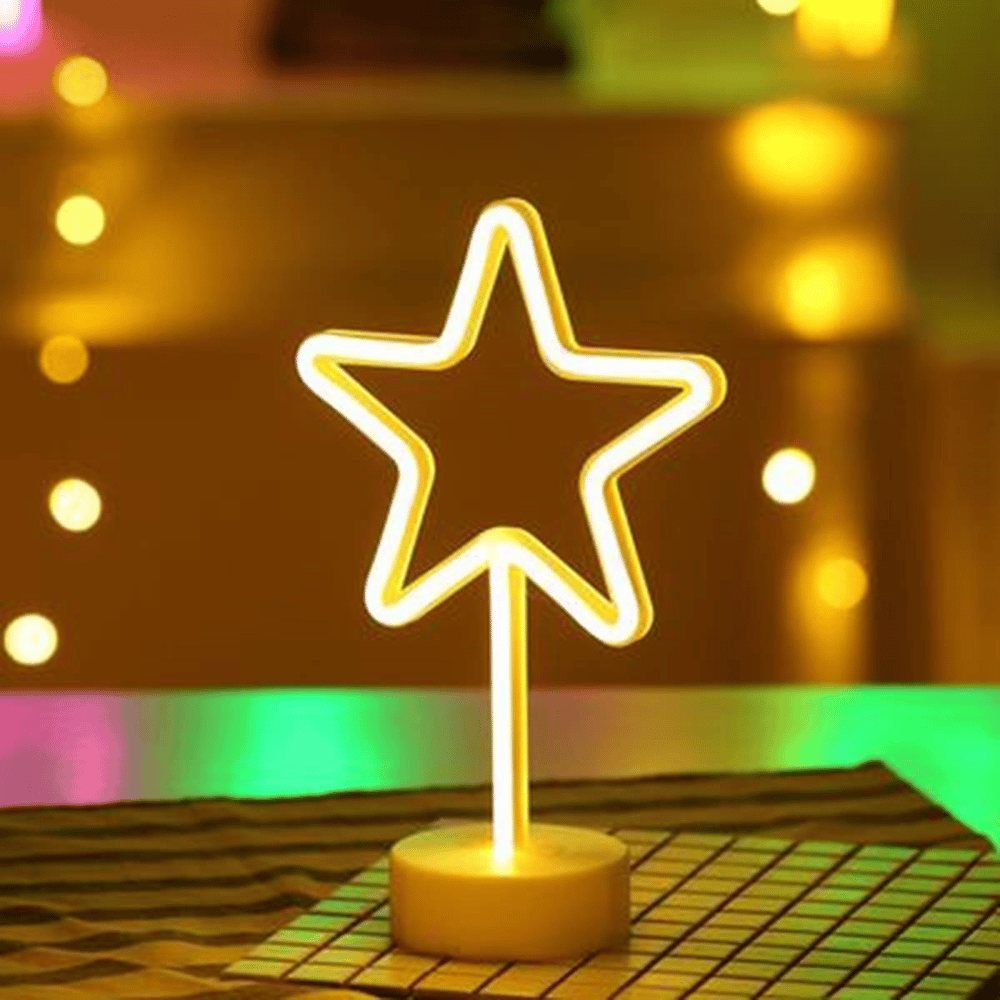 BUFFER® Yıldız Tasarımlı Neon Led Masa Ve Gece Lambası Dekoratif Işık