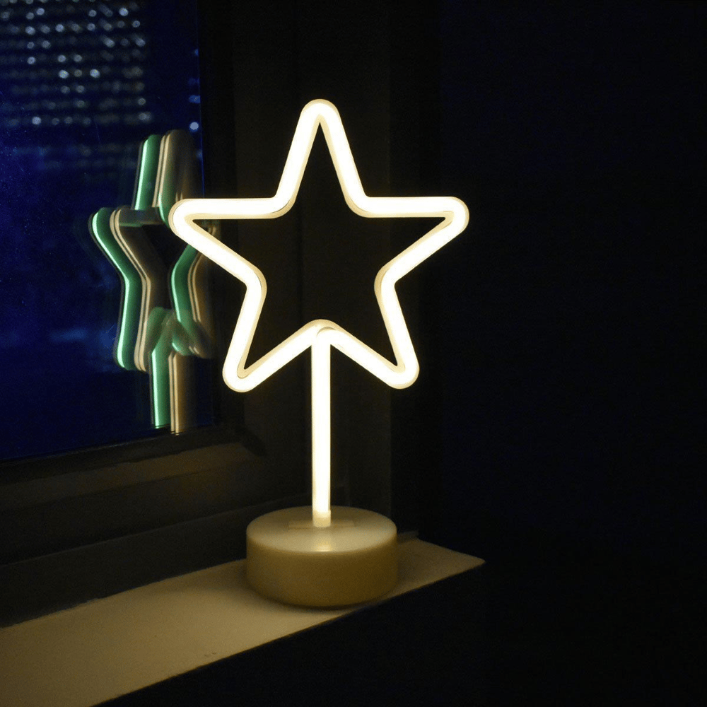 BUFFER® Yıldız Tasarımlı Neon Led Masa Ve Gece Lambası Dekoratif Işık