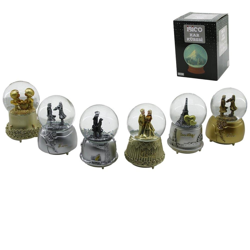 BÜYÜK BOY - 10CM PİLLİ - IŞIKLI MÜZİKLİ KAR KÜRESİ CAM ESKİTME İNSAN FİGÜRLÜ - DESEN MİX RENKLİ HERHANGİ BİR TANESİ GÖNDERİLİR (3936)