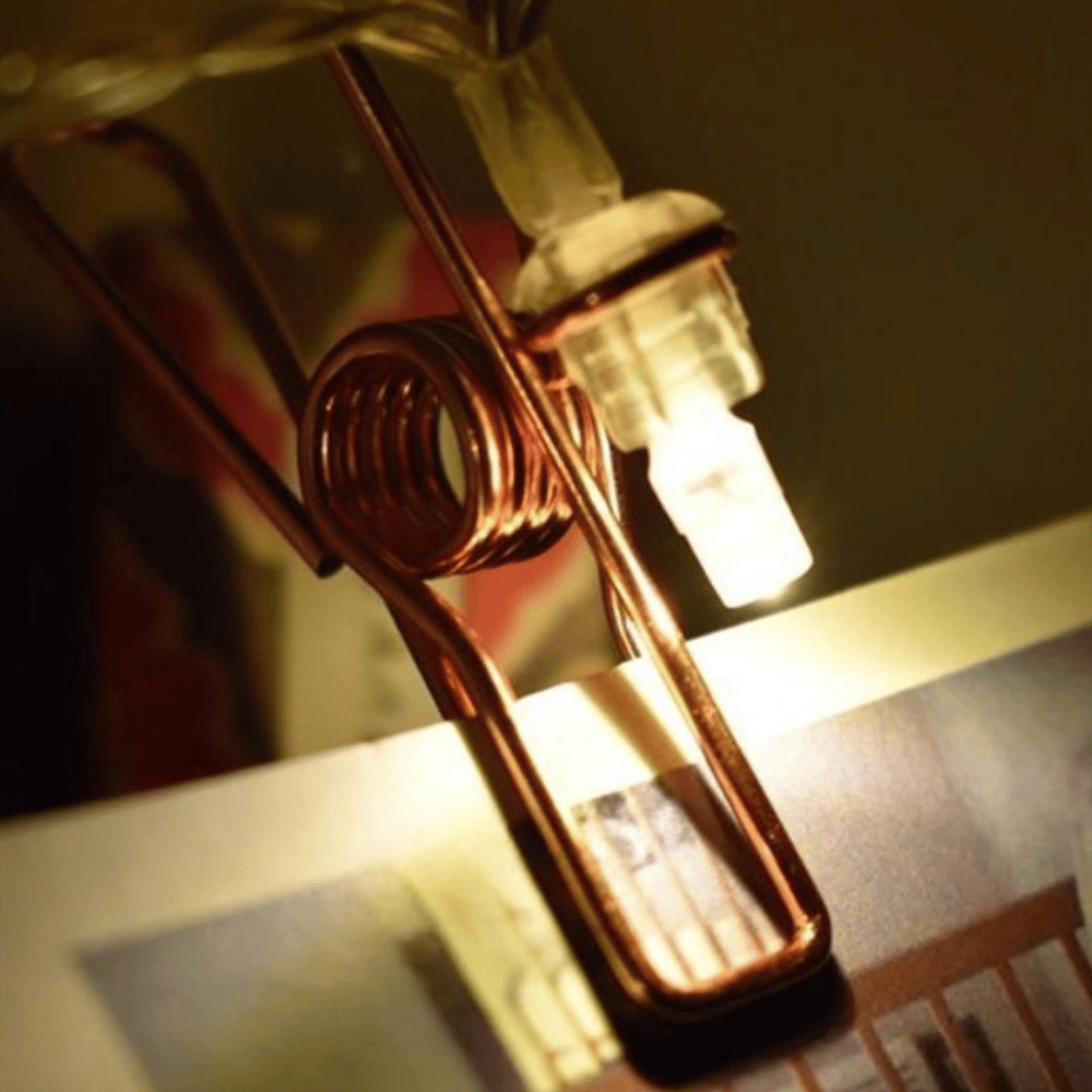 Bakır Renkli Led Işıklı Fotoğraf Asma Işık Süsleme Mandalları Bx40