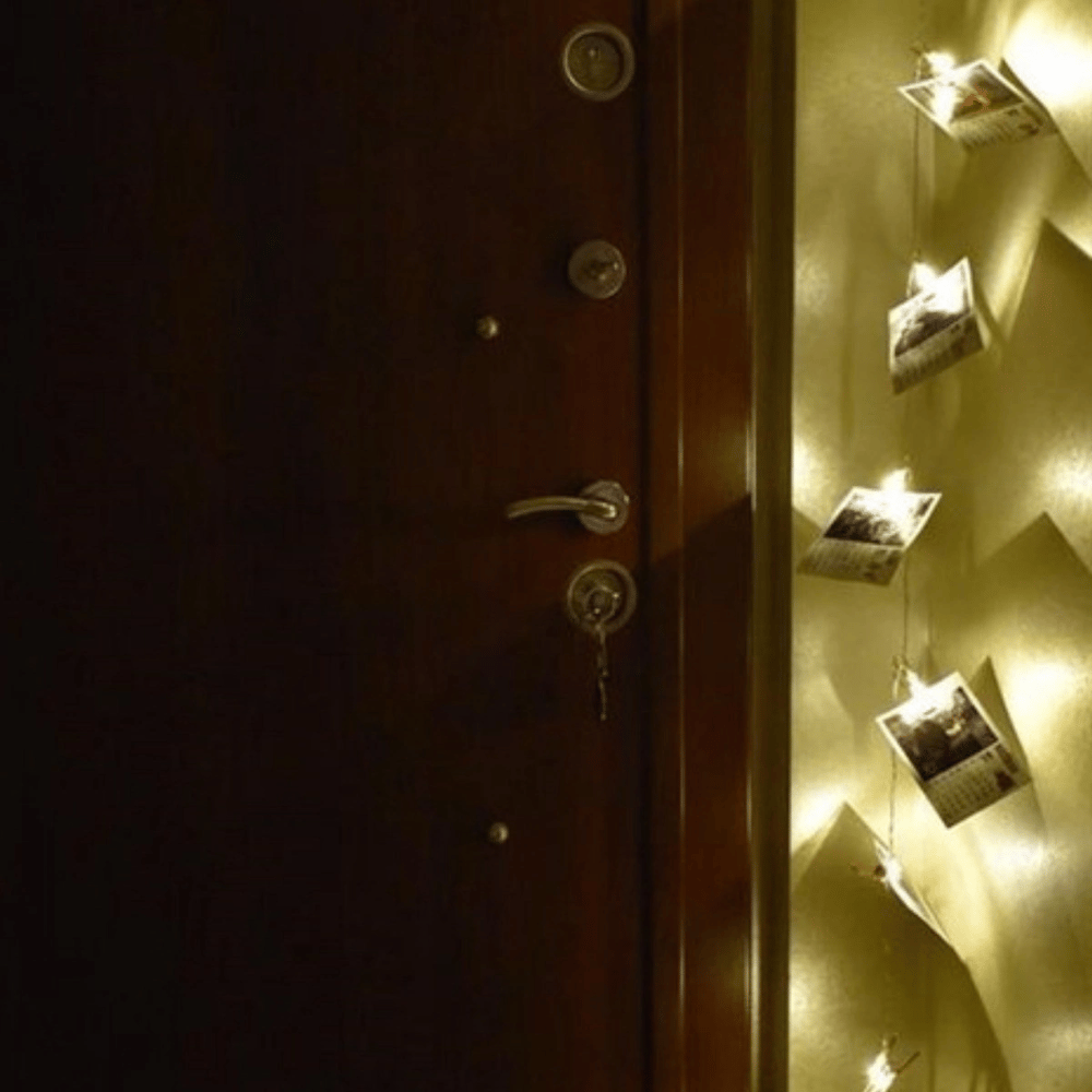 Bakır Renkli Led Işıklı Fotoğraf Asma Işık Süsleme Mandalları Bx40