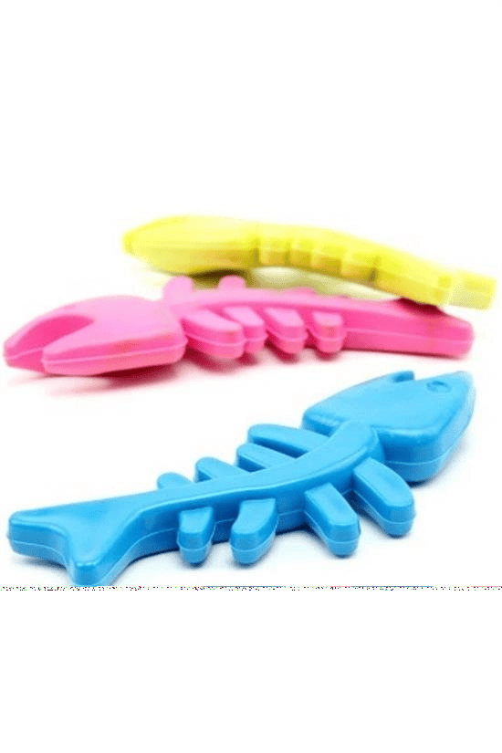 Balık Kemiği İskelet Şekilli Renkli Plastik Kedi Oyuncağı Bx40