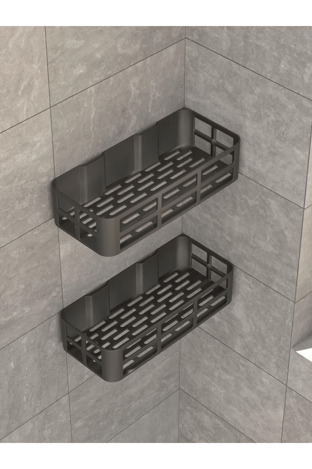 Banyo Düzenleyici Organizer Şampuanlık Havlupan Askısı Havluluk Siyah Banyo Duş Rafı Mutfak Rafı