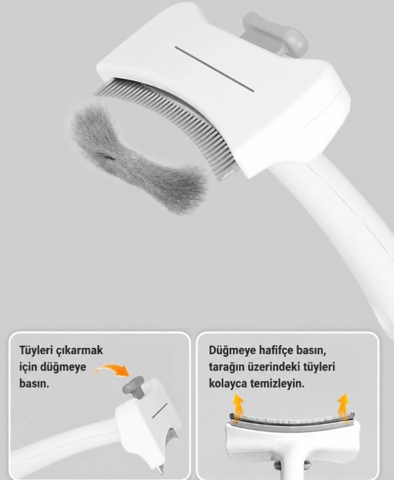 Basmalı Metal Uçlu Evcil Hayvan Tüy Toplama Tarağı  Cm-586 Bx40